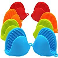 NEPAK 4 Pares de Silicona para cocinar Pinzas para hornos Mitones para agarrar la Cocina para cocinar y Hornear